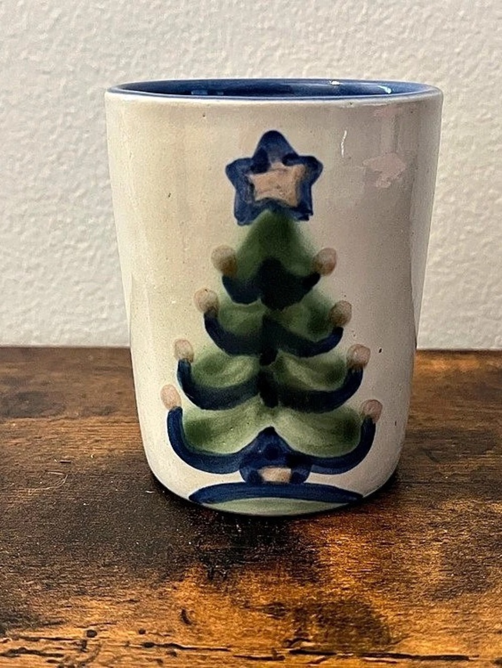 M.A. Hadley Santa's Milk Mug / Tumbler in White & Blue